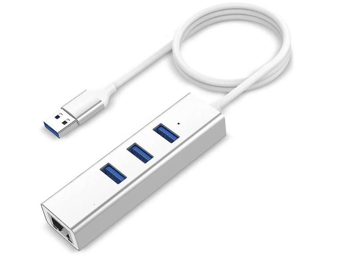 Hub Usb 3.0 Com Adaptador De Lan Rj45 Gigabit Ethernet Compatível Com Macbook Air / Pro Imac Surface Chromebook E Outros Laptops Tipo A Bestvite