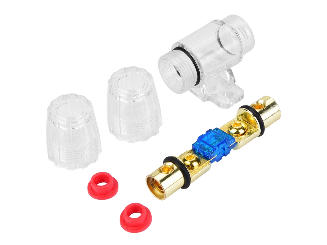 Bloque de Distribuição de Fusíveis 1 Entrada 1 Saída Portafusíveis para Áudio de Carro 4/6/8 Gauge 32v 60a