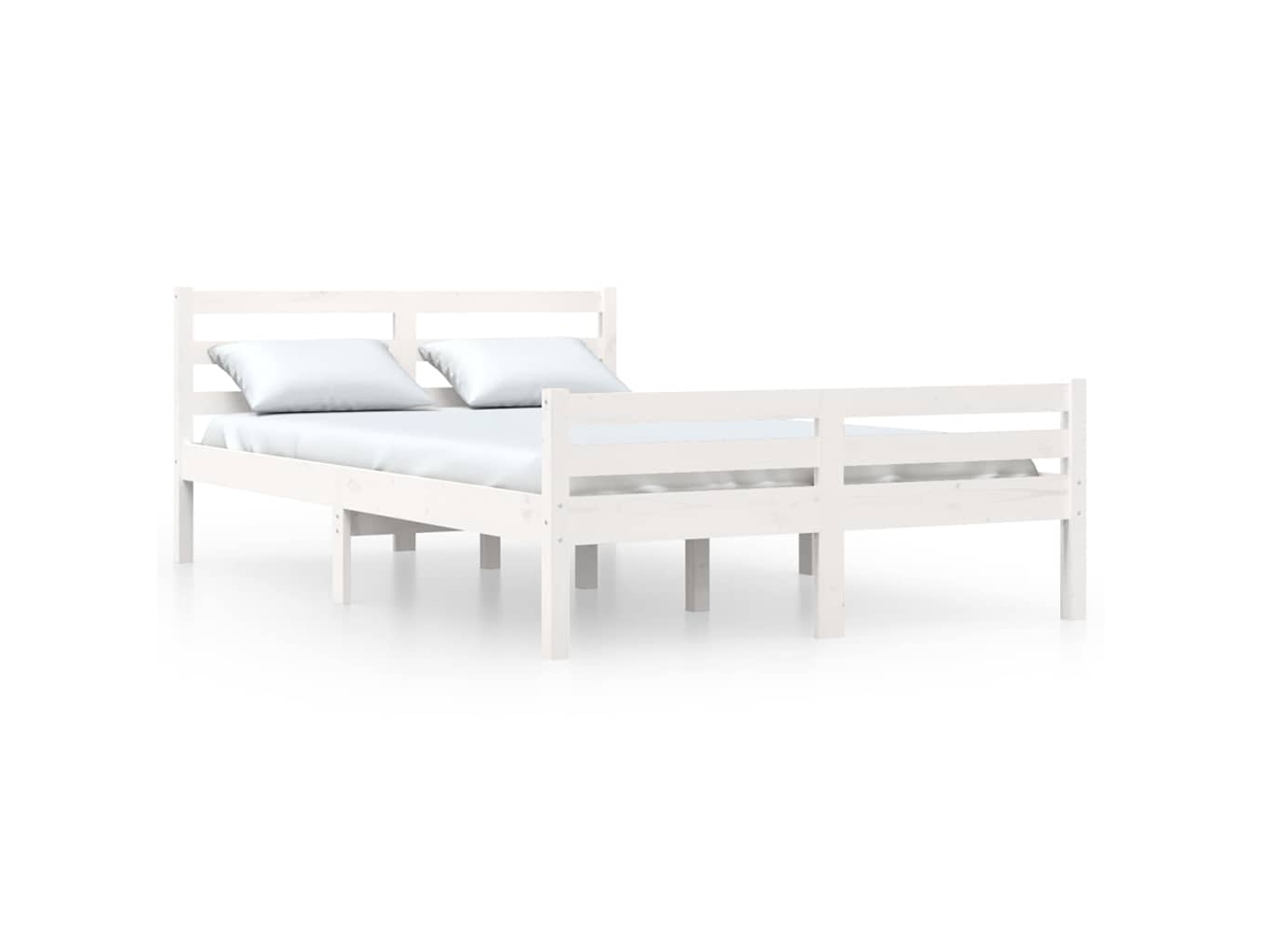 Bed Frame, Bed Frames Vidaxl Branco Madeira (135 X 190 Cm)