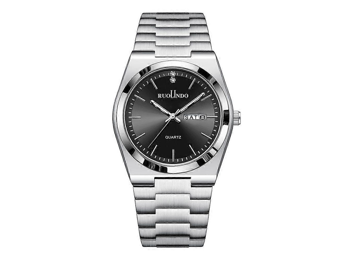 Relógio De Quartzo Masculino Ruolindo Gd303 Com Pulseira De Aço E Calendário