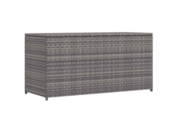 Vidaxl Caixa De Arrumação Para Jardim 120x50x60 Cm Vime Pe Cinzento