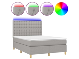 Box Spring Bed, Box Spring Beds Vidaxl Cinzeto Tecido (140 X 190 Cm)