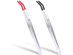 Pincel Com Pontas De Látex - 2 Unidades - Aço Inoxidável - Oficinas/joalharia - 15 Cm - Leve E Manejável - Pinças