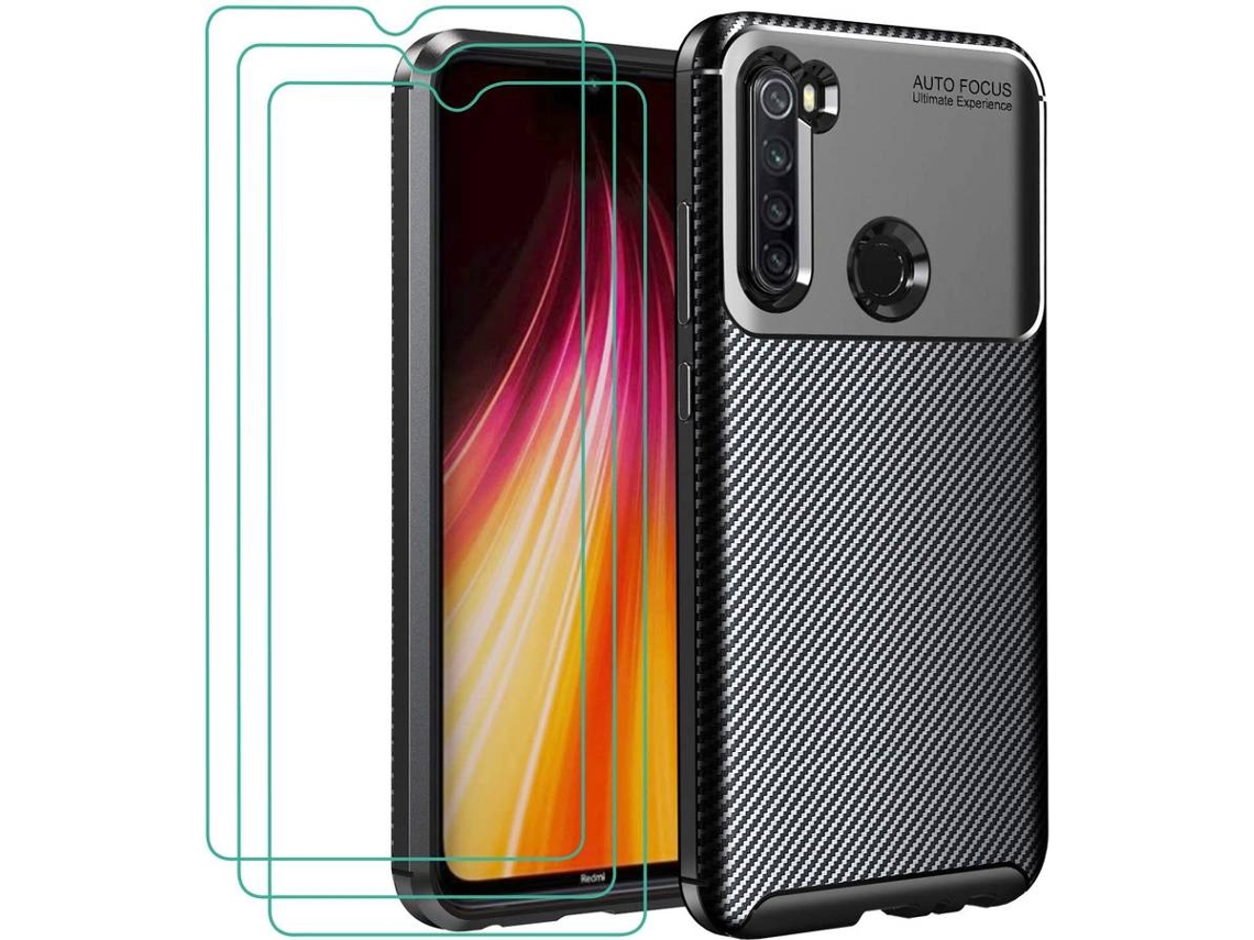 Capa + Película Xiaomi Redmi Note 8 HONGWE. Preto