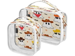 Conjunto Kutsu com Nécessaires Impermeáveis em Pvc Transparente Organizador Viagens Carro