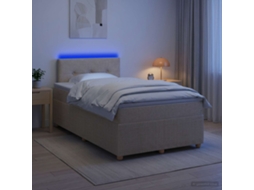 Vidaxl Cama Box Spring Com Colchão Creme 120 X 200 Cm Tecido