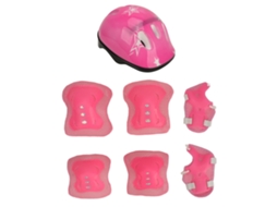 Rebe-conjunto De Equipo De Protección Deportiva Para Niños: Casco De Bicicleta, Rodilleras, Codos, Muñequeras Ajustable Para 5-14 Años, Rosa