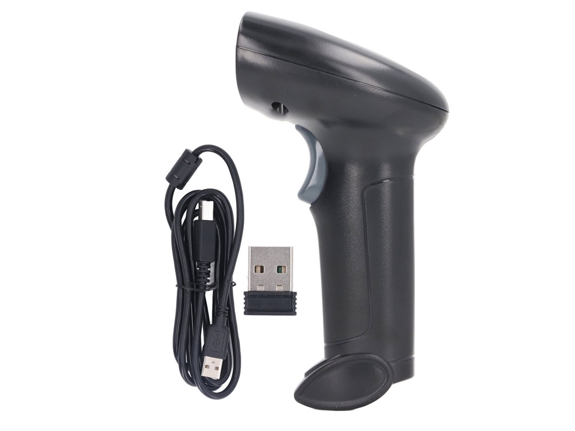 Scanner de Código de Barras Sem Fio 2.4g com Fio Portátil para Supermercados Lojas e Armazéns | S/MARCA
