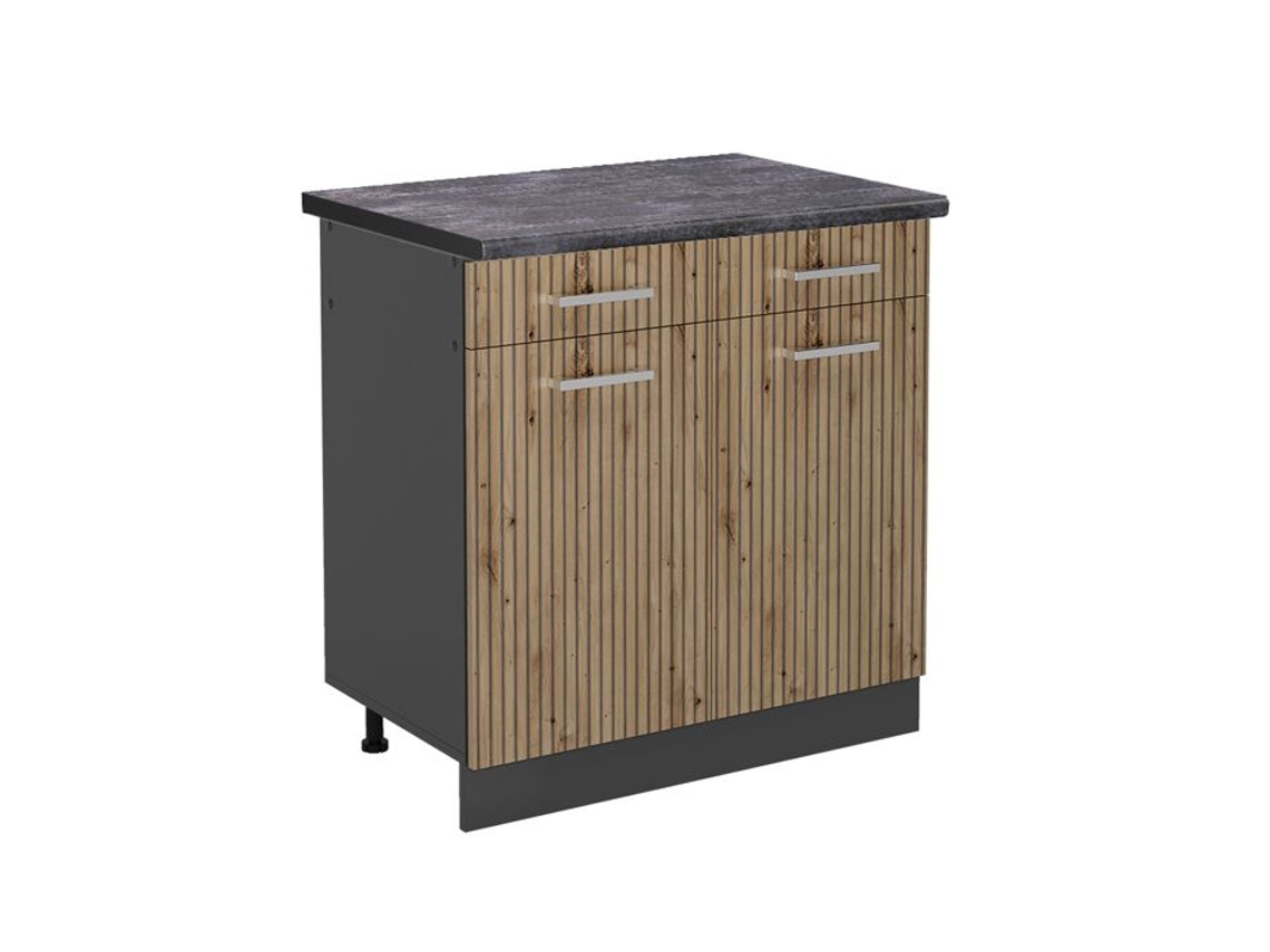 Armário de cozinha Vicco R-Line, carvalho artesanal, 80 cm, PA antracite