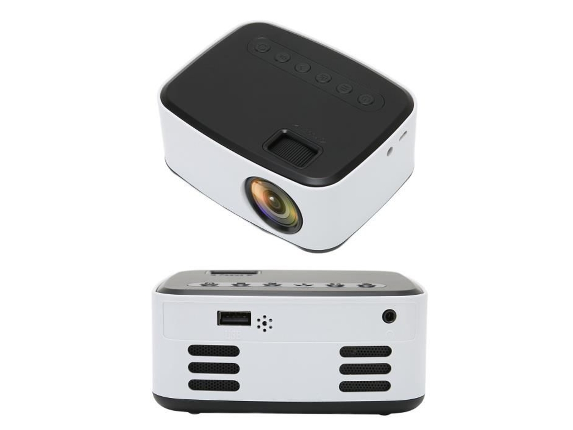 HURRISE Mini Projetor Wifi Mini Projetor Preto Branco Hd 1080P Projetor de Home Theater Portátil Ao Ar Livre para Smartphone