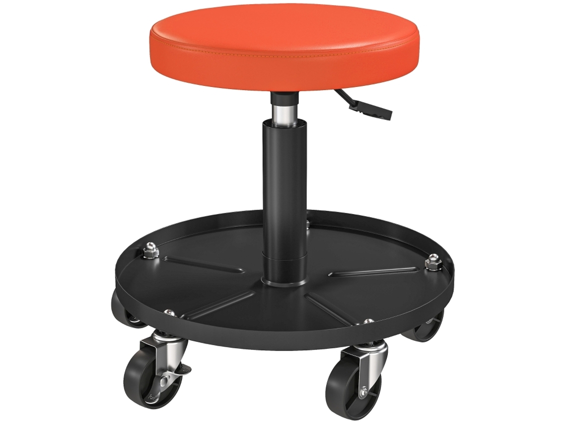 Banco De Oficina Com Rodas,área De Armazenamento,altura Ajustável 38-5 Cm,banco Com Rodízios,capacidade De Carga Até 135 Kg,banco De Trabalho G