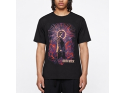 Rockinstone John Wick Neon Halo Recolor Black Adult T-shirt Size:l
