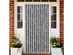 Vidaxl Cortina Anti-insetos 100x230 Cm Chenille Cinzento E Preto