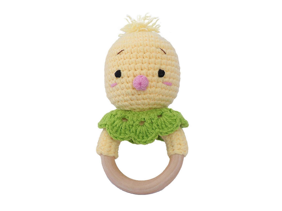 Brinquedo De Bebé Com Forma De Animal Em Croché E Madeira