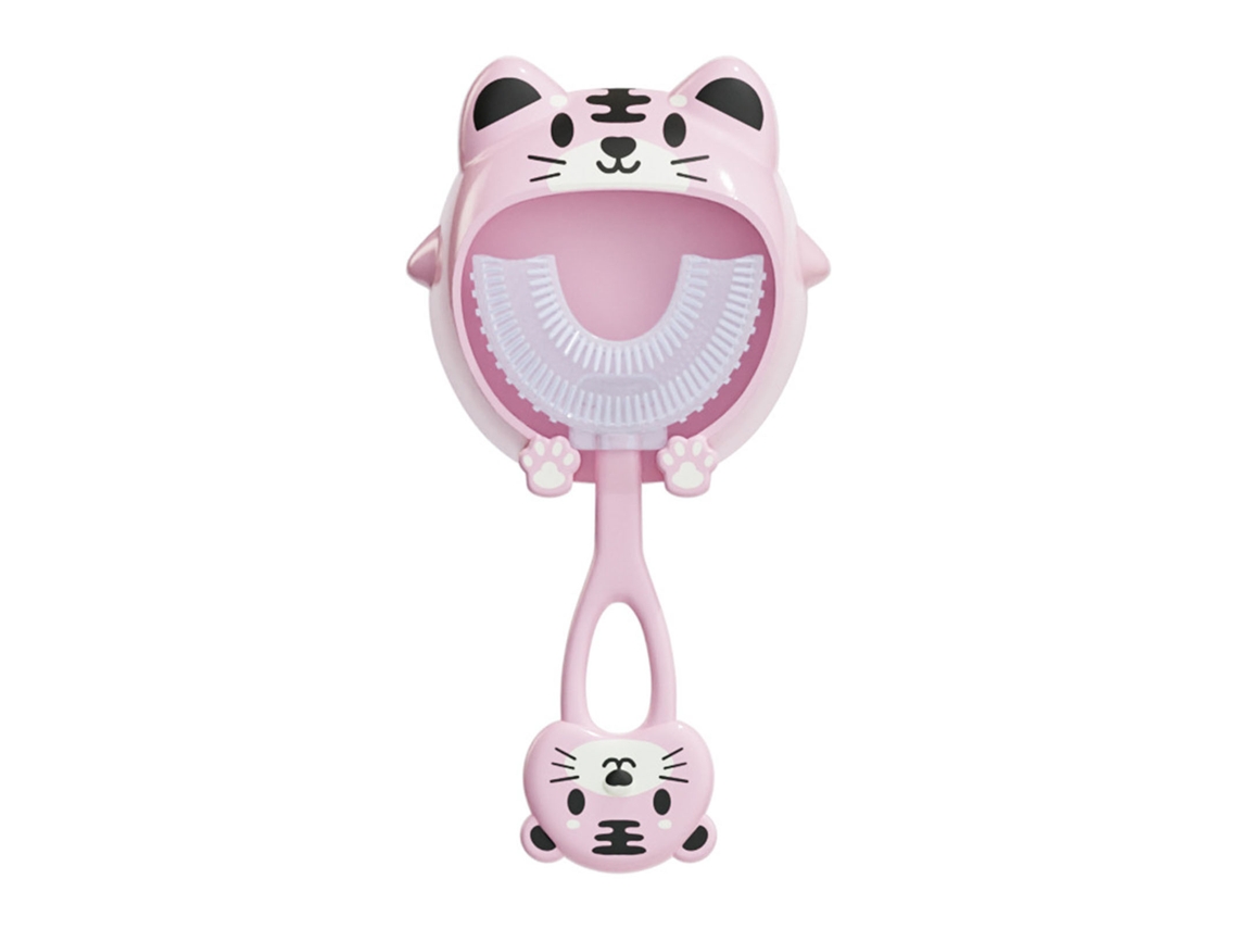 Escova De Dentes Para Bebê Formato U Silicone Macabo Com Alça Infantil