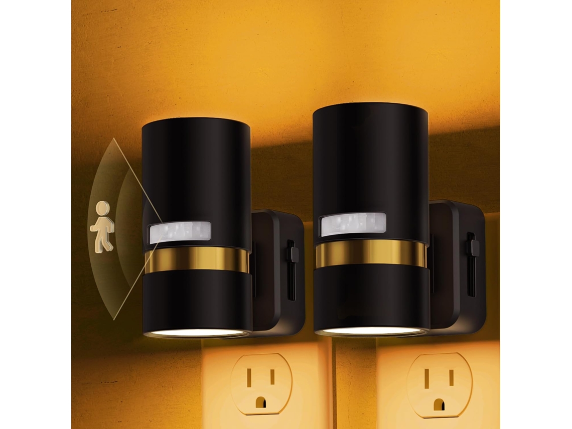 Luz Noturna De Parede Com Sensor Movimento E Brilho Ajustável.