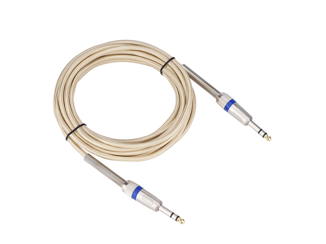 Cabo Auxiliar De Nylon Com Conectores 6.35mm Macho 5 Metros