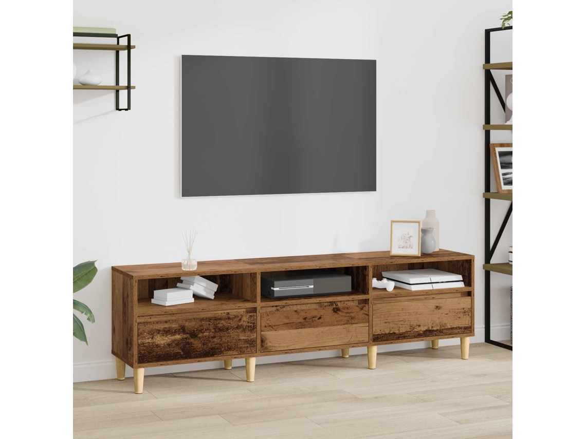 Vidaxl Gabinete Para Tv Com Gaveta Madeira Antiga 150 X 30 X 45 Cm