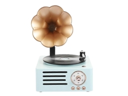 Mini Alto Falante Bluetooth Retro Player Azul Nostalgia88