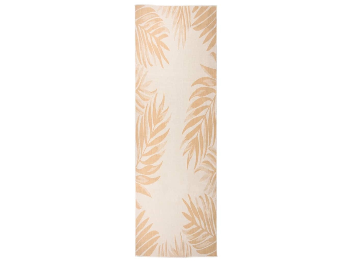 Vidaxl Tapete De Tecido Plano Para Exterior 80x250 Cm Padrão Folhas