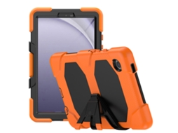 Capa Hexinyigjly Para Samsung Galaxy Tab A9 8.7 Polegadas 2020 (sm-x115), Com Moldura Frontal E Suporte Integrado Laranja