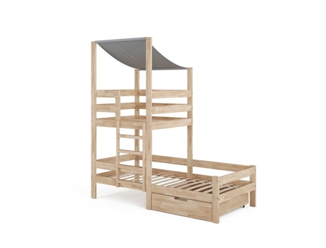 Cama cabine VITALISPA Tom, madeira natural, 90x200 cm com gaveta