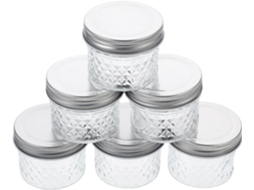 Conjunto De 6-potes Vidro Herméticos Inoomp 100ml, Design Transparente, Boa Vedação E Fácil Limpeza Para Armazenamento