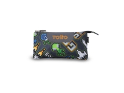 Estojo Escolar TOTTO Gamer, 11 X 22 X 35 Cm, Cinzento
