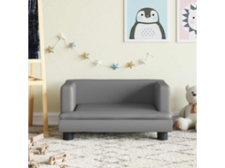 Vidaxl Sofá Infantil 60x40x30 Cm Couro Artificial Cinzento