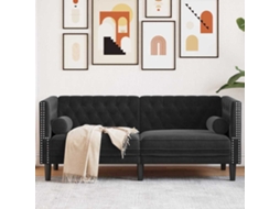 Vidaxl Sofá Preto 174 X 74,5 X 70,5 Cm Veludo