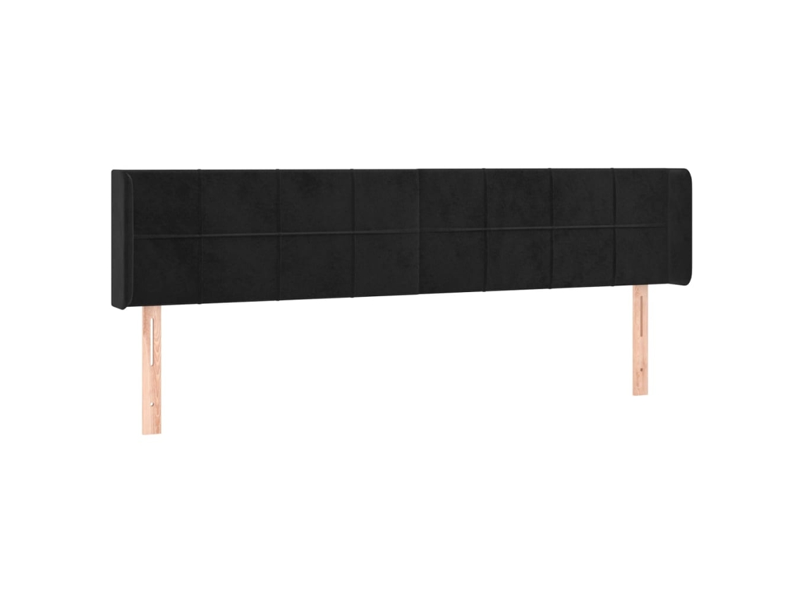 Headboard, Headboards Vidaxl Preto Veludo (183 X 16 X 78/88 Cm)