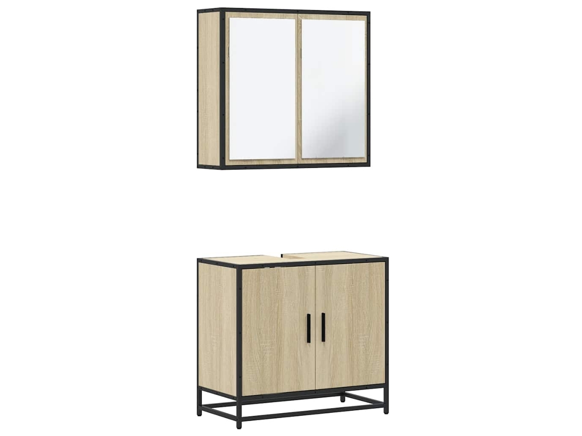 Bathroom Furniture Set, Bathroom Furniture Sets Vidaxl Marrom Madeira Processada (n/a)