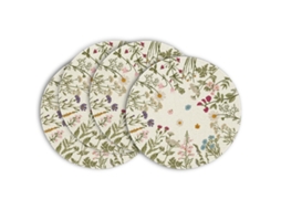 Conjunto 4 Individuais Flores - Bases Mesa - Decoração Mesa - 38×38 Cm - Linho
