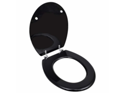 Vidaxl Assento De Sanita Com Tampa Design Simples Mdf Preto