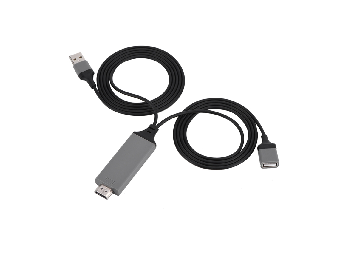 Aetheria cabo Hdmi para Celular Ios Android Adaptador Av Digital 1080p Plug Play 3 Cores Preto