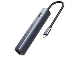 Hub Usb C Powerexpand 6 Em 1 Usb C Pd Ethernet Hub Com Fornecimento De Energia De 65 W Hdmi 4k Ethernet De 1 Gbps Cinza Bestvite