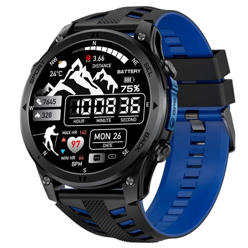 Relógio Inteligente Yuysan Gth5 1,46 Polegadas Gps Ip68 100+ Modos De Desporto Chamadas Bluetooth Azul