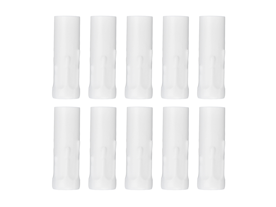Rebe-10 Peças De Tubo Metálico E14 Para Porta-velas Base De Lâmpada Acessórios De Iluminação 25x80mm Branco