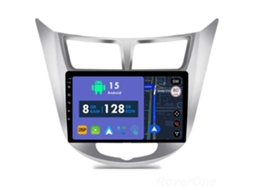 Auto Rádio Carro Bluetooth Autoradio 8GB RAM 128G ROM CarPlay Navegação GPS Ecrã Táctil RoverOne para Hyundai Solaris Verna 2010-2016  