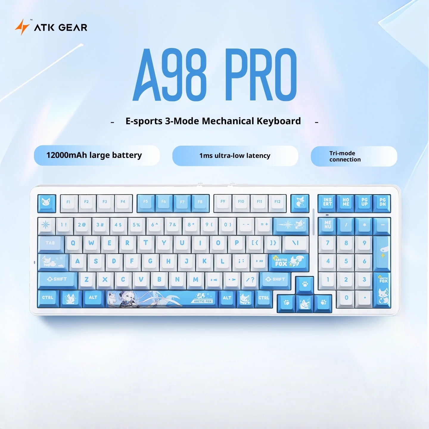 Teclado Mecânico Sem Fio Rgb Com Três Modos De Iluminação E Troca A Quente