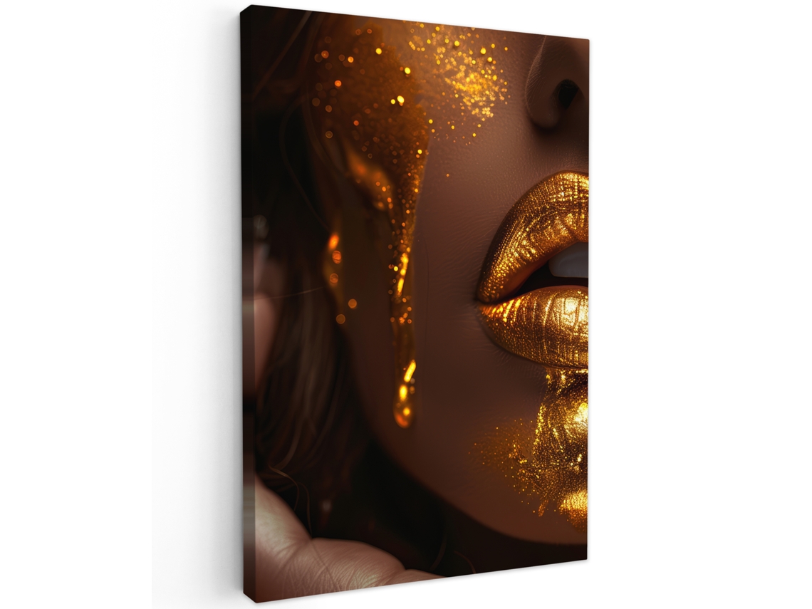 Impressão Em Tela Mulher - Ouro - Luxo - Retrato 40x60