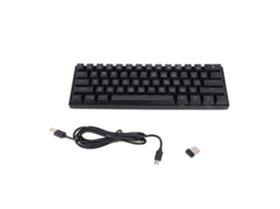 Teclado Mecânico Gamer Hxsj 61 Teclas Rgb Retroiluminado Três Modos Sem Fio Ergonomic Para Casa Escritório Preto
