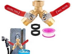Divisor De Torneira Externa - Conector Reforçado, Válvula Em Latão