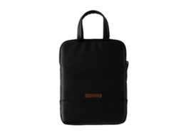 Raum-bolsa Para Notebook E Tablet Com Padrões De Letras Cute Impermeável Resistente A Impactos De Couro Pu 11 Polegadas Preta