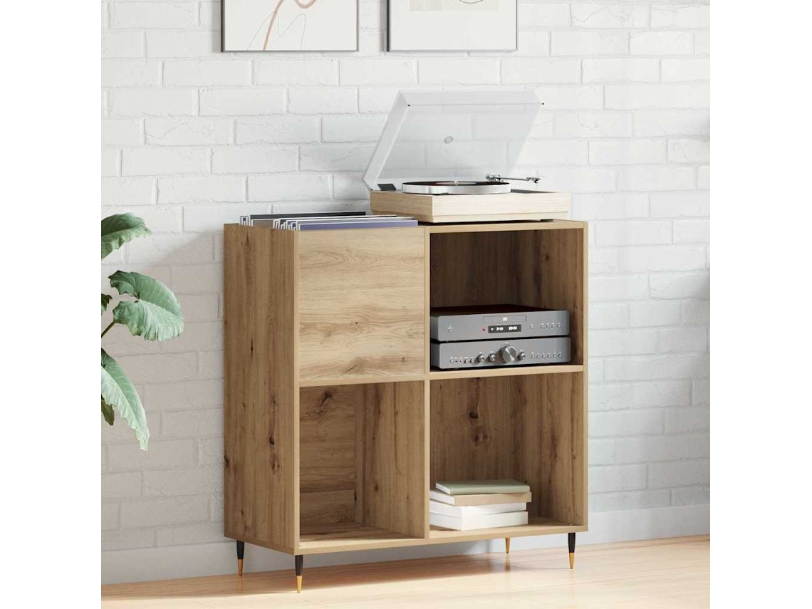 Vidaxl Armário Para Discos De Vinil Carvalho Artisiano 85 X 38 X 89 Cm