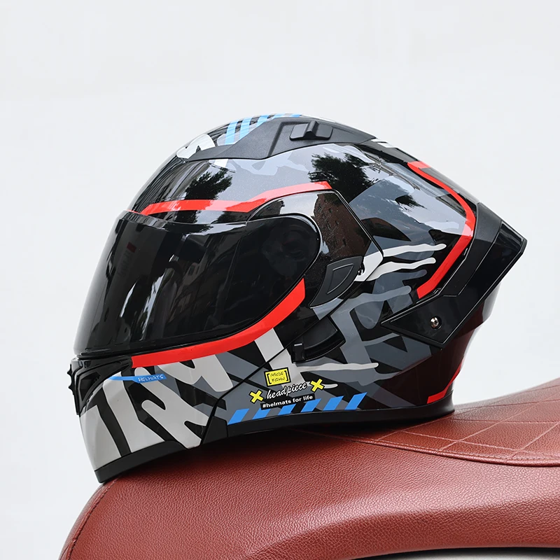 (m) Capacete Modular Unissex Com Lente Dupla, Certificado Dot, Material Abs