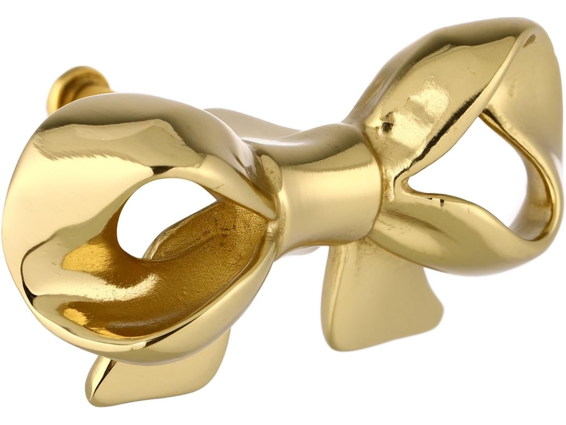Puxador De Armário Em Latão Dourado Formato Laço, Elegante E Prático Para Banheiro Gavetas, Substituto Para Puxadores