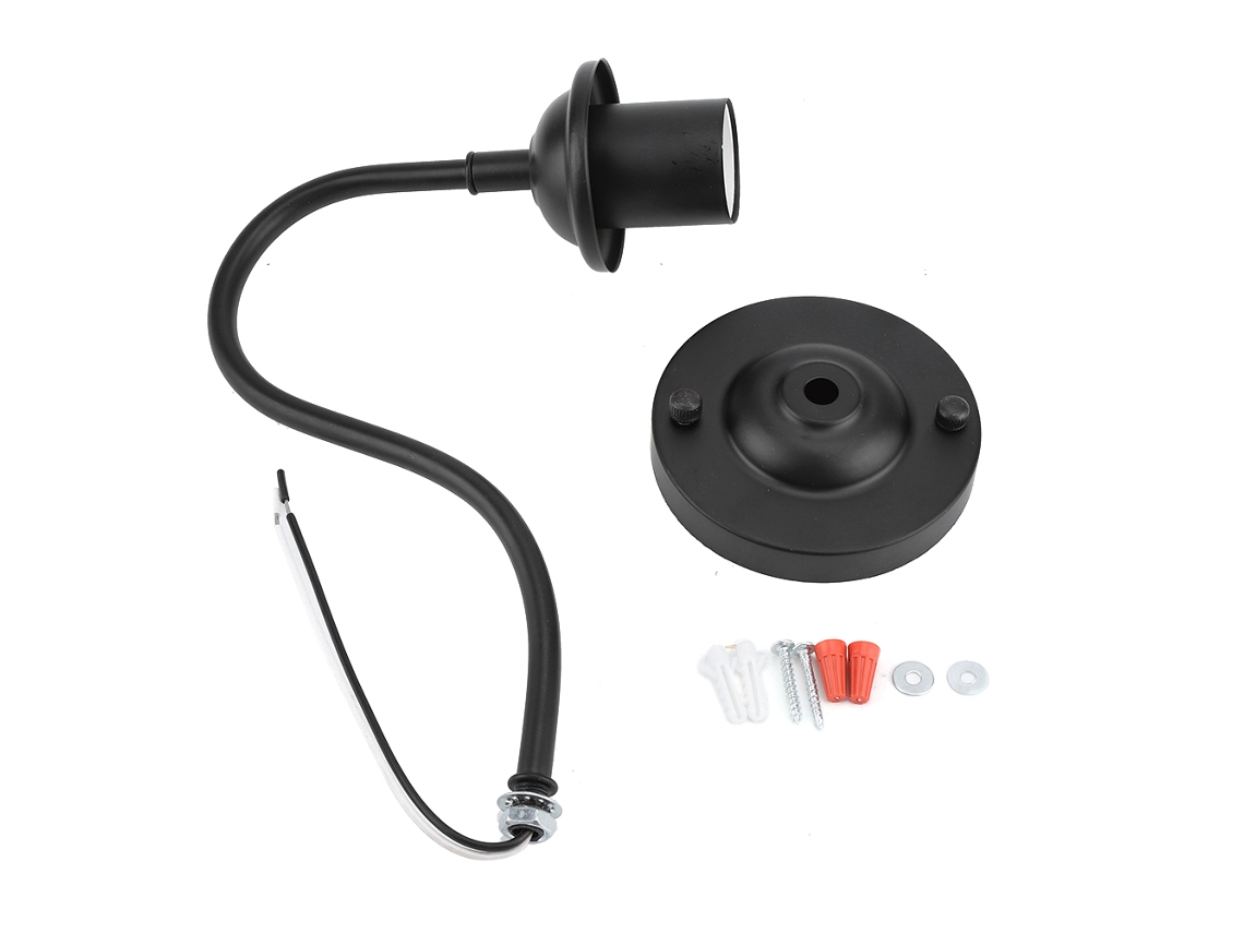 2026 lâmpada de Parede de Ferro Estilo Vintage E27 Sconce Simples Preta 90 250v