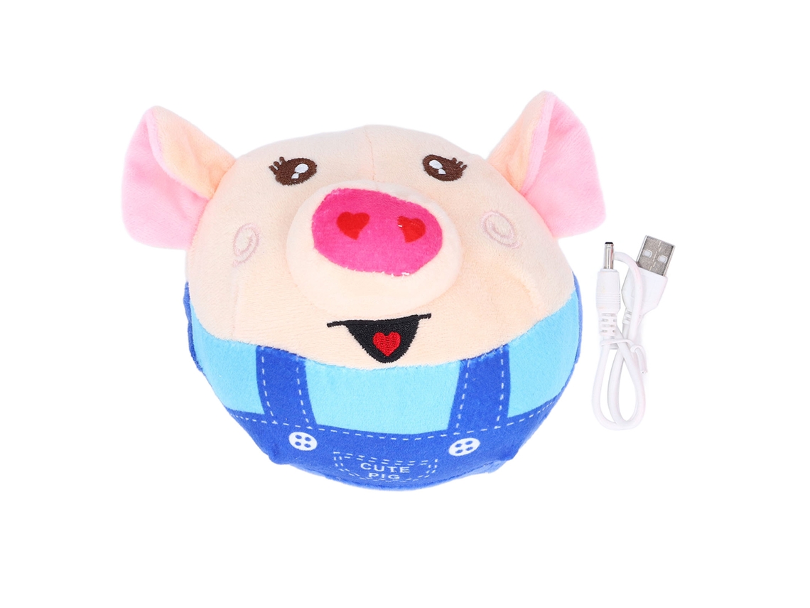 Rebe-brinquedos De Pelúcia Saltarines Animales Adorables Com Som Interativo Para Bebês E Crianças Pequenas Porco Azul