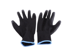 Luvas De Trabalho Com Revestimento Pu Para Segurança E Grip Tamanho L 12 Pares Preto